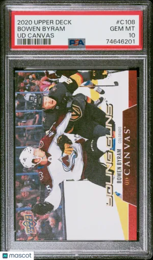 2020 Upper Deck UD Canvas Bowen Byram #C108 Parallel/Variety Rookie PSA 10 front