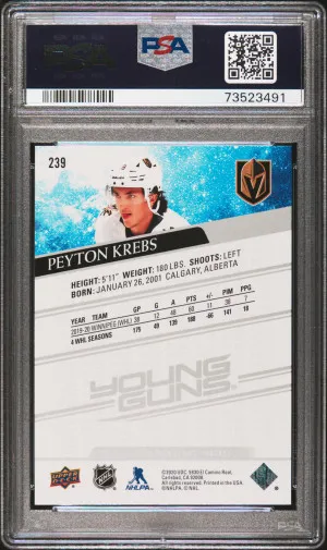 2020 Upper Deck Peyton Krebs #239 Rookie PSA 10 back