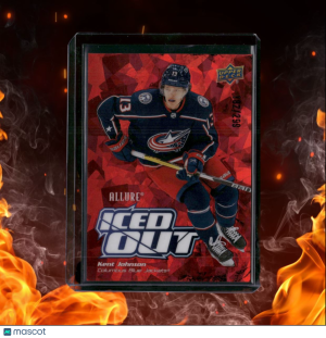 2022-23 Upper Deck Allure Kent Johnson Iced Out Red Rookie 182/299 #SF-55 front
