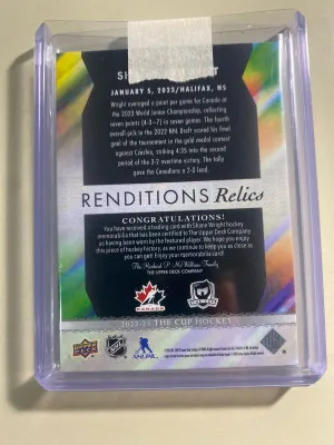 Shane Wright 22-23 The Cup Renditions Relics back