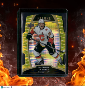 2019-20 Upper Deck Allure Matthew Tkachuk Yellow Taxi Die-Cut #26 front