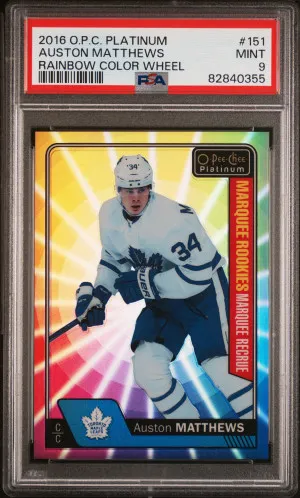 2016 O-Pee-Chee Platinum Auston Matthews Rainbow Color Wheel front