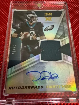 Jalen Hurts - 2021 Panini Autographed Swatches #14/25 front