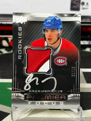 Juraj Slafkovsky 2022-23 Premier Focus Rookies /50  3 Color Patch front
