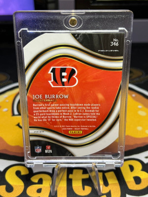 2020 Panini Select Field Level Orange Prizm Die-Cut #346 Joe Burrow RC Rookie back
