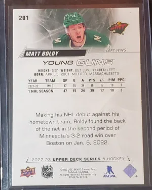 Matt Boldy UD Young Guns back