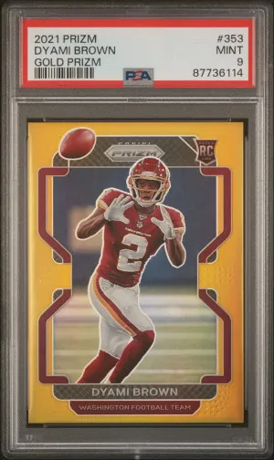 2021 Panini Prizm Dyami Brown Gold Prizm front