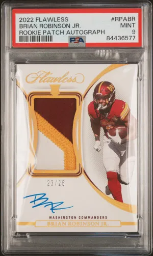 2022 Panini Flawless Rookie Patch Autographs Brian Robinson Jr. front