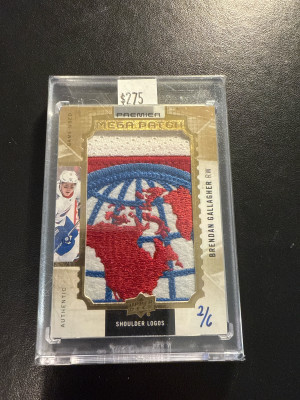 2016-17 UD Premier Mega Patch Brandan Gallagher /6 front