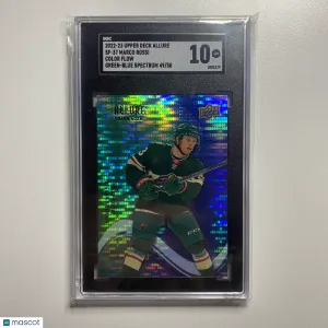 2022-23 Upper Deck Allure Marco Rossi Color Flow Green Blue Rookie /50 SGC 10 front