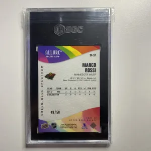 2022-23 Upper Deck Allure Marco Rossi Color Flow Green Blue Rookie /50 SGC 10 back