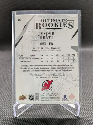 17-18 Upper Deck Ultimate Collection - Jesper Bratt  /299 back