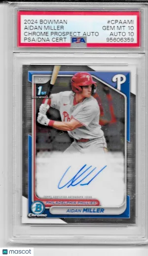 2024 Bowman Chrome Prospect Auto Aidan Miller PSA 10 front