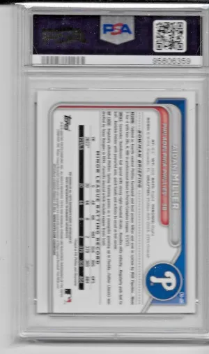 2024 Bowman Chrome Prospect Auto Aidan Miller PSA 10 back