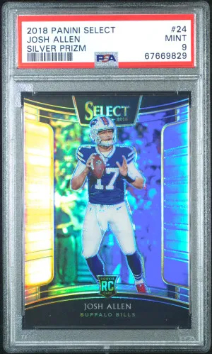 2018 Panini Select Josh Allen Silver Prizm PSA 9 Rookie front
