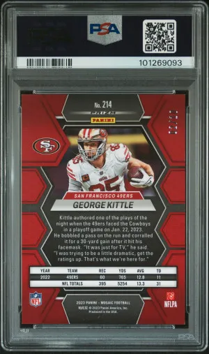 2023 Panini Mosaic George Kittle Gold /10 PSA 9 back