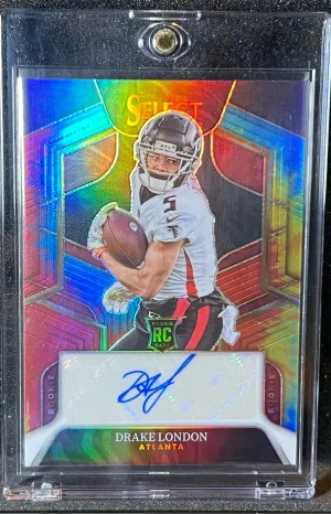 Drake London Tie Dye Auto /25 Rookie 2022 Select front