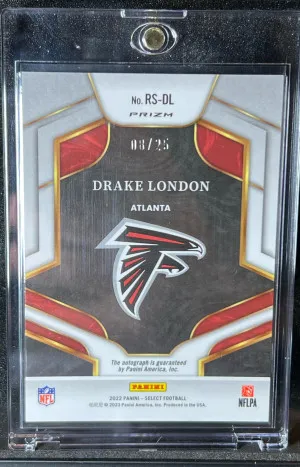 Drake London Tie Dye Auto /25 Rookie 2022 Select back