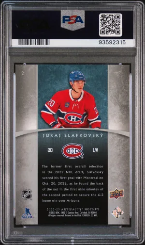 2022 Upper Deck Artifacts Retro Rookie Redemptions Juraj Slafkovsky back