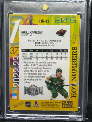 2022 Skybox Metal Universe Kirill Karizov Hot Number Lenticular back