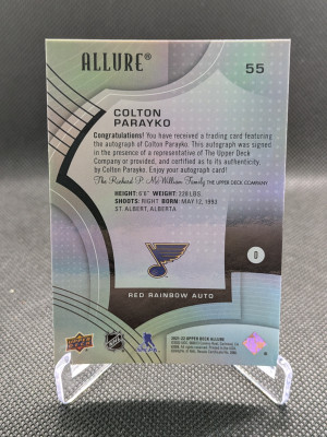 21-22 Upper Deck Allure - Colton Parayko back