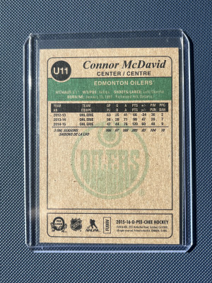 2015-16 O-Pee-Chee Connor McDavid #U11 Retro Rookie back