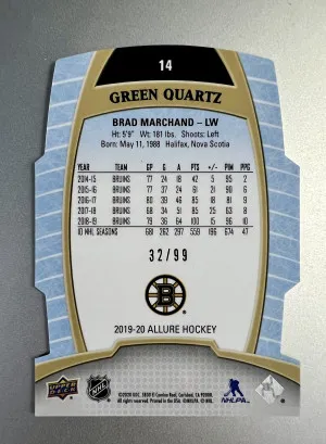 2019-20 Upper Deck Allure Brad Marchand back