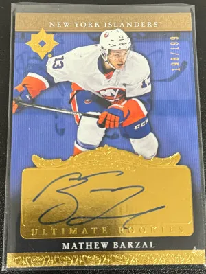 2016-17 Ultimate Rookies Retro Auto Matthew Barzal front