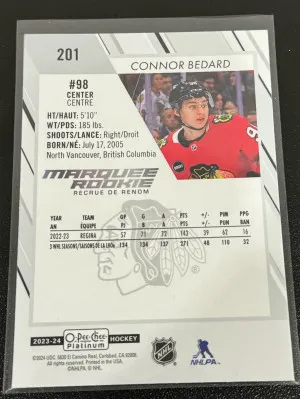 2023-24 OPC Platinum Connor Bedard Marquee Rookie back