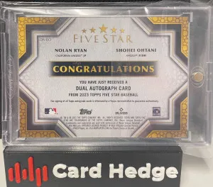 Shohei Ohtani / Nolan Ryan 2023 Topps Five Star Dual Auto #DA-RO 5/10 back