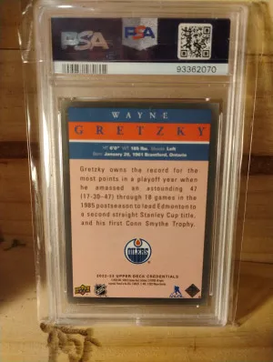 2022 Upper Deck Provisions Fleer Retro Wayne Gretzky PSA 10 back