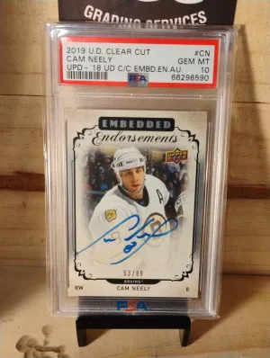 2018 Embedded Endorsements Cam Neely Autograph PSA 10 front