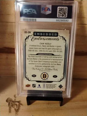 2018 Embedded Endorsements Cam Neely Autograph PSA 10 back