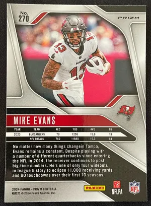 2024 Prizm Mike Evans Retail True Red SSP back