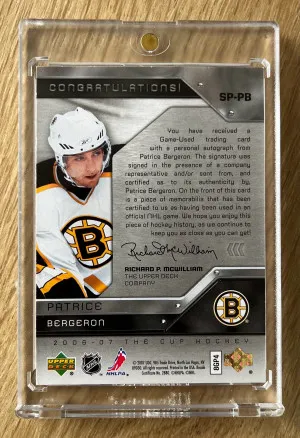 06-07 THE CUP - Patrice Bergeron - Signature Patches /75 back