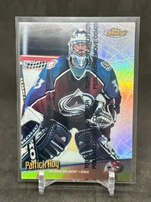 Patrick Roy 1998-99 Topps Finest Refractor With Peel #140 Avalanche front