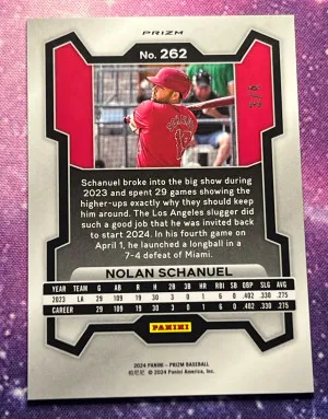 2024 Nolan Schanuel #242 PRIZM GOLD PANDORA 3/4 RC back