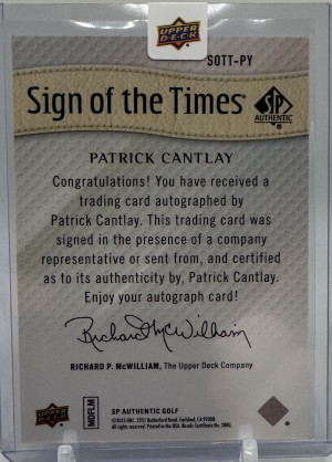 Patrick Cantlay Sign of the Times Auto back