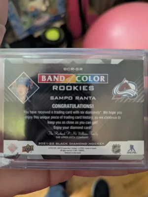 2021-22 Black Diamond Hockey Sampo Ranta Band of Color /22.........6 colored diamond back