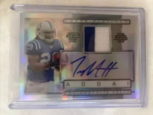 2009 Topps Platinum Auto Refractor Patch 57/110 Joseph Addai #ARP-JA Patch Auto front