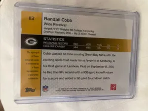 2011 Topps Precision Randall Cobb #113  Rookie Autograph Red Ink 28/75 back