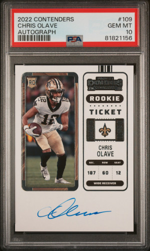 2022 Panini Contenders Chris Olave Autograph PSA 10 front