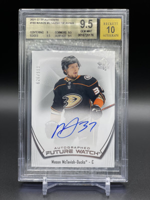 2021 SP AUTHENTIC MASON MCTAVISH FUTURE WATCH AUTO ROOKIE /999 #182 BGS 9.5 front