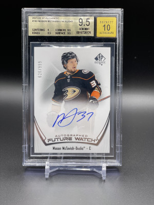 2021 SP AUTHENTIC MASON MCTAVISH FUTURE WATCH AUTO ROOKIE /999 #182 BGS 9.5 back
