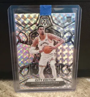 2023 Mosaic Victor Wembanyama City Edition Silver Prizm Rookie front