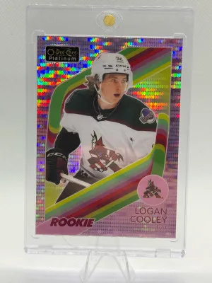 2023-24 OPC Platinum Logan Cooley Pink Pulsar Rookie front