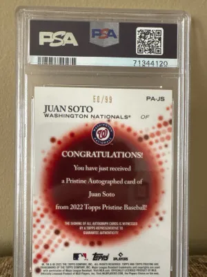 Juan Soto Pristine Auto /99 Psa 10 back