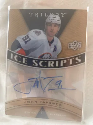 2013-14 Upper Deck Trilogy Ice Scripts John Tavares #IS-TV Auto front