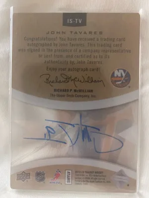 2013-14 Upper Deck Trilogy Ice Scripts John Tavares #IS-TV Auto back