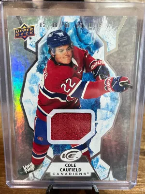 2021 UD Ice Cole Caufield Rookie Patch front